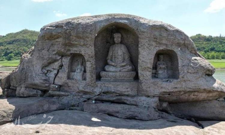 آشکارشدن مجسمه‌های ۶۰۰ ساله پس از خشکسالی  
